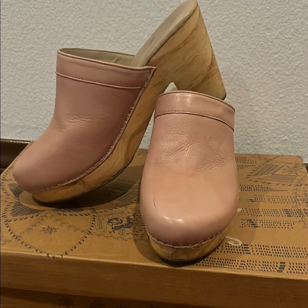 Free People Blush Leather Mules
